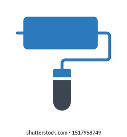 roller glyph colour vector icon