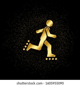 Roller gold, icon. Vector illustration of golden particle