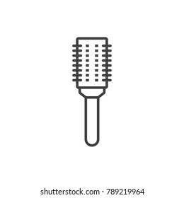 Roller hair brush line icon.