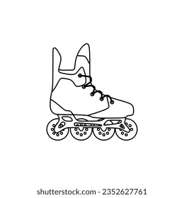 Roller Hockey Skates in outline flat icon style. Vector illustration element template of ice hockey equipment. Stylish editable graphic resources for many purposes. 