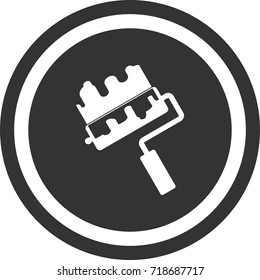 Roller icon, dark circle sign design