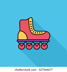 Roller icon. Flat vector related icon with long shadow for web and mobile applications. It can be used as - logo, pictogram, icon, infographic element. Vector Illustration.