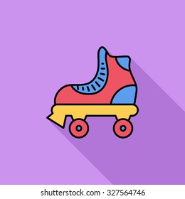 Roller icon. Flat vector related icon with long shadow for web and mobile applications. It can be used as - logo, pictogram, icon, infographic element. Vector Illustration.