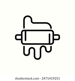 roller icon, isolated bakery outline icon set
