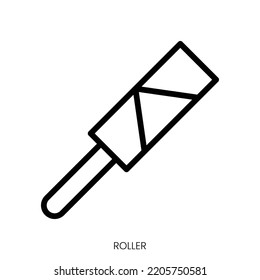 roller icon. Line Art Style Design Isolated On White Background
