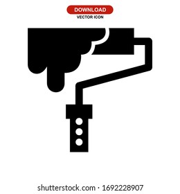 Icono de rodillo o logotipo símbolo de signo aislado ilustración vectorial - iconos vectoriales de estilo negro de alta calidad
