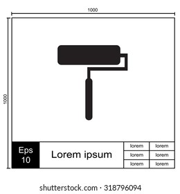 Roller icon with paint.