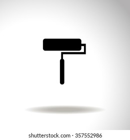 Roller icon with paint.