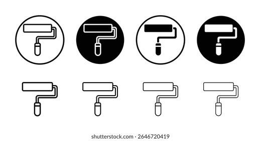 Roller icon set thin flat simple illustration symbol