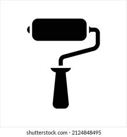 icono de rodillo. ilustración vectorial, icono de pincel de pintura