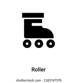 Roller icon vector isolated on white background, logo concept of Roller sign on transparent background, filled black symbol