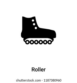 Roller icon vector isolated on white background, logo concept of Roller sign on transparent background, filled black symbol