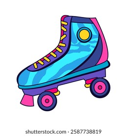 Roller icon. Vector rollerblading footwear with wheels. Outdoor speed and fast sport, energetic hobby equipment. Rollerblade gear for retro recreation or activity. Skating and motion, balance symbol.