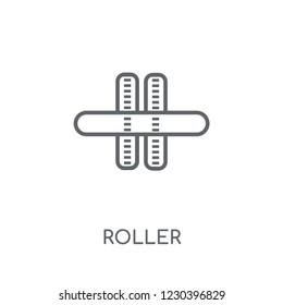 Roller linear icon. Modern outline Roller logo concept on white background from Gym and Fitness collection. Suitable for use on web apps, mobile apps and print media.