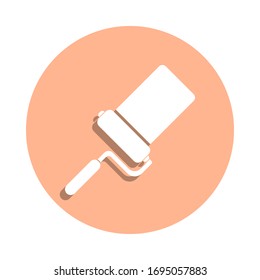 Icono de rótulo de rodillo y pintura. Glifo simple, vector plano de arte e iconos de pintura para ui y ux, sitio web o aplicación móvil