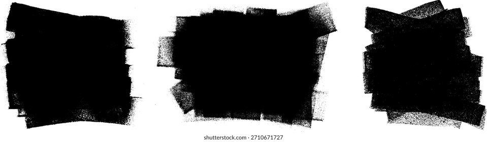 Roller Paint Brush Background Grunge Stroke Vector Set