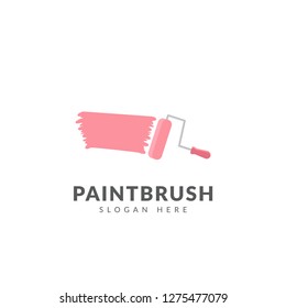 Roller paint brush logo template vector design