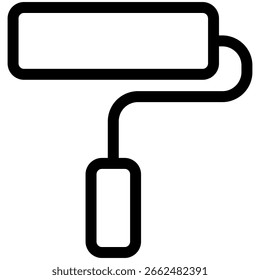 Roller Paint Icon in Black Outline Styles