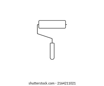Roller, icono del rodillo de pintura. Ilustración vectorial.