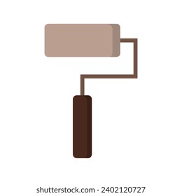 Roller paint illustrated on white background