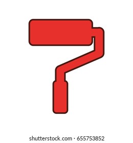 roller paint isolated icon