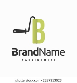 roller paint logo in letter B concept