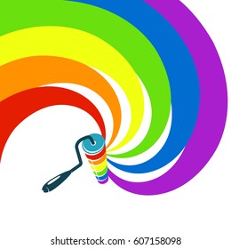 Roller for painter colored, a symbol for business