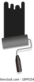 Roller-Maler, Malerpinsel, Vektorgrafik (Schwarz)