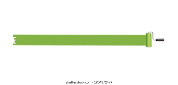 roller painter, paintbrush vector illustration (long stroke)  | green