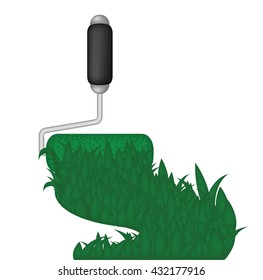 roller painting the grass