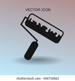 roller painting icon vector illustration