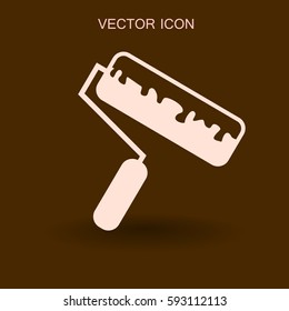 roller painting icon vector illustration
