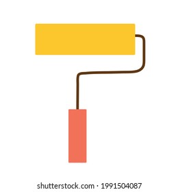 Roller for painting on an isolated background. construction tools as a design element or logo. Vector illustration.