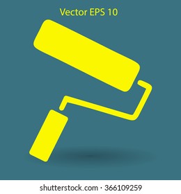 roller painting vector illustration