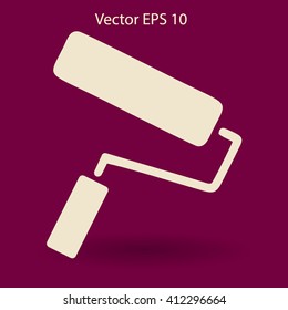 roller painting vector illustration