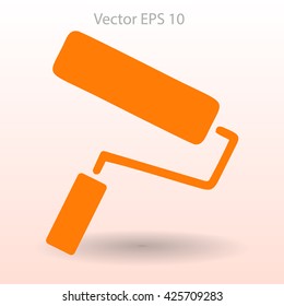 roller painting vector illustration