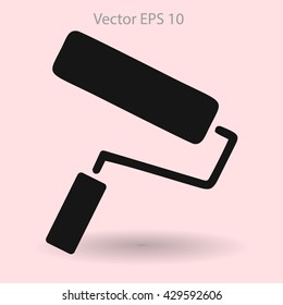 roller painting vector illustration