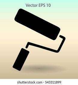 roller painting vector illustration