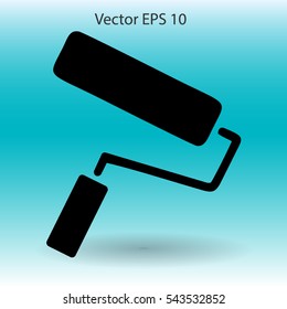 roller painting vector illustration