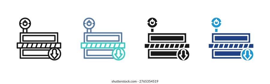 Roller Press icon set multiple style collection
