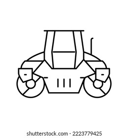 roller road construction machine line icon vector. roller road construction machine sign. isolated contour symbol black illustration