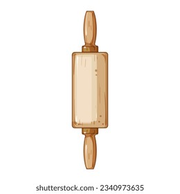 roller rolling pin cartoon. dough wooden, tool wood, vintage cylinder roller rolling pin sign. isolated symbol vector illustration