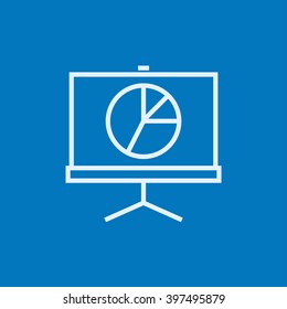 Roller screen with the pie chart line icon.