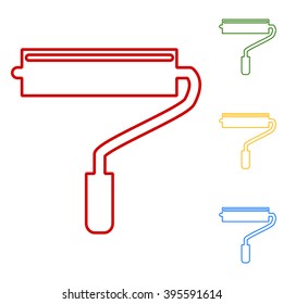 Roller. Set of line icons
