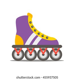  roller shoes flat vector illustration isolate on a white background