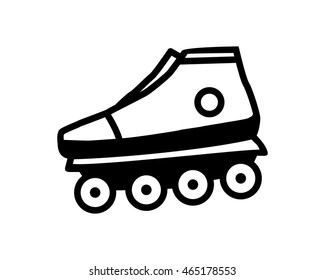 roller shoes icon sport equipment tool utensil image vector