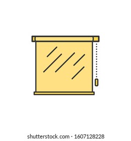 Roller shutter blinds jalousie thin line icon. Colored linear vector sign