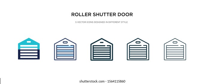 roller shutter door icon in different style vector illustration. two colored and black roller shutter door vector icons designed in filled, outline, line and stroke style can be used for web,