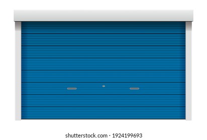 Roller shutter door vector illustration ( blue )