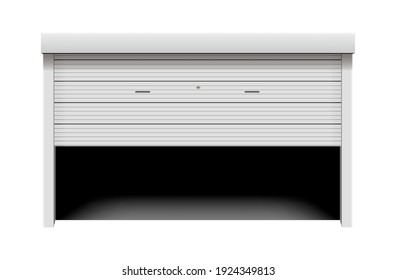 Roller shutter door vector illustration ( half-opened)